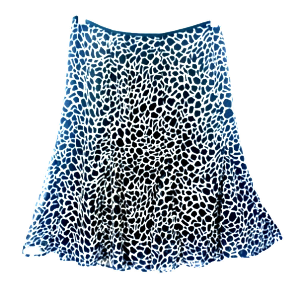 DANA Buchman Giraffe Black and White Print Skirt Size 16